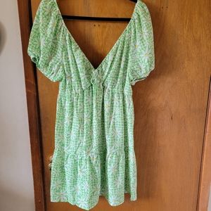 ASOS Tiered Mini Dress in Gingham Daisy print